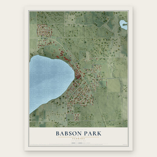 Babson Park, Florida map print, the full design