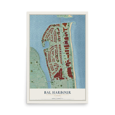 Bal Harbour, Florida map print, 12" x 18" Archival Matte Print mockup