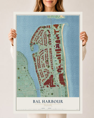 Bal Harbour, Florida map print, 24" x 36" Archival Matte Print mockup