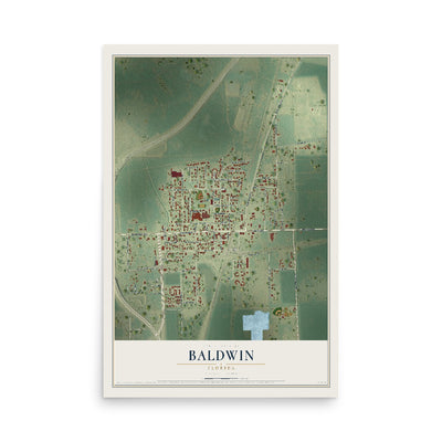 Baldwin, Florida map print, 12" x 18" Archival Matte Print mockup