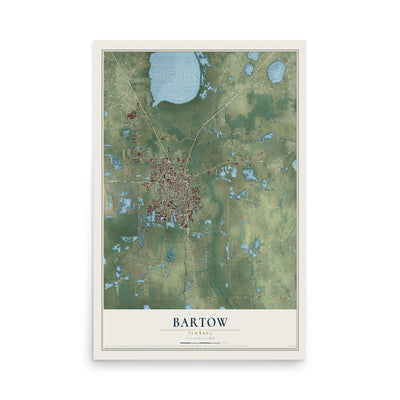 Bartow, Florida map print, 12" x 18" Archival Matte Print mockup