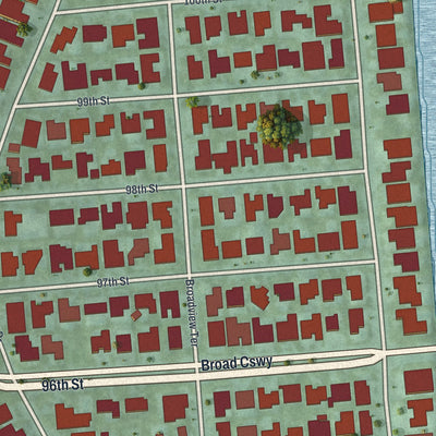 Close-up 1 of the Bay Harbor Islands, Florida map artwork