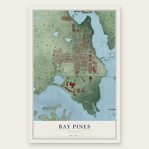 Bay Pines, Florida map print, the full design