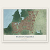 Beacon Square, Florida map print, the full design