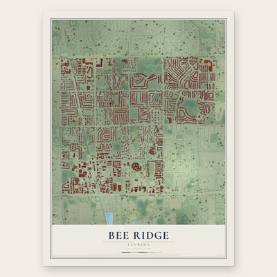 Bee Ridge, Florida map print, the full design