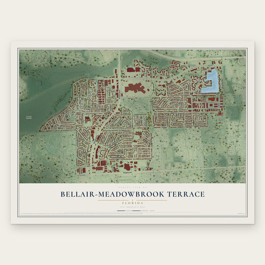 Bellair-Meadowbrook Terrace, Florida map print, the full design
