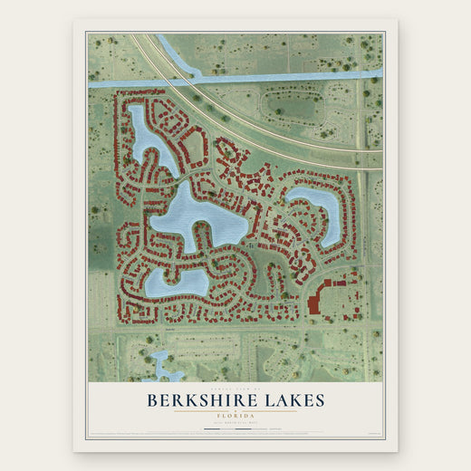 Berkshire Lakes, Florida map print, the full design