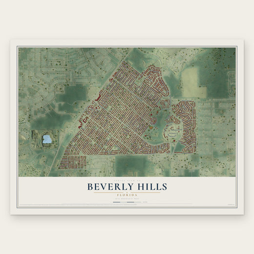 Beverly Hills, Florida map print, the full design
