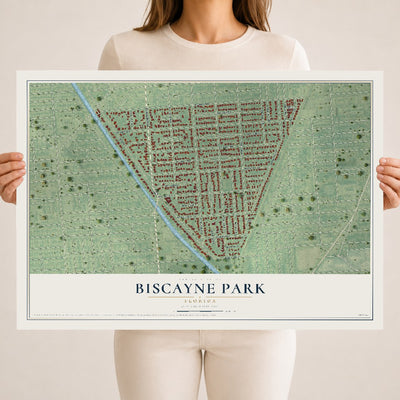 Biscayne Park, Florida map print, 18" x 24" Archival Matte Print mockup