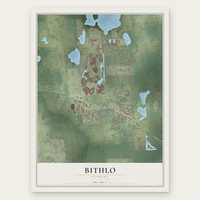 Bithlo, Florida map print, the full design