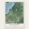Black Hammock, Florida map print, the full design