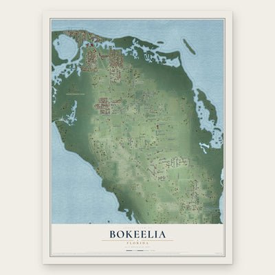 Bokeelia, Florida map print, the full design