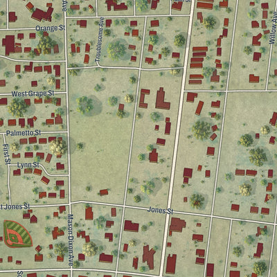 Close-up 1 of the Bowling Green, Florida map artwork
