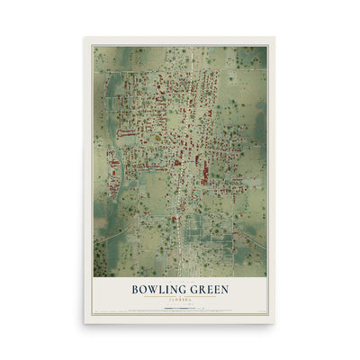 Bowling Green, Florida map print, 12" x 18" Archival Matte Print mockup