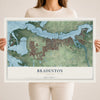 Map of Bradenton, Florida, 18 x 24 inch unframed archival matte print