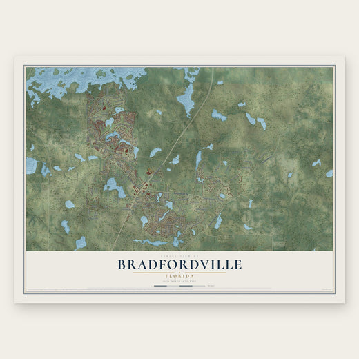 Bradfordville, Florida map print, the full design