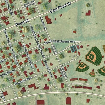 Close-up 1 of the Branford, Florida map artwork