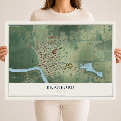Branford, Florida map print, 18" x 24" Archival Matte Print mockup