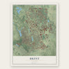 Brent, Florida map print, the full design