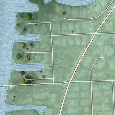 Close-up 2 of the Briny Breezes, Florida map artwork