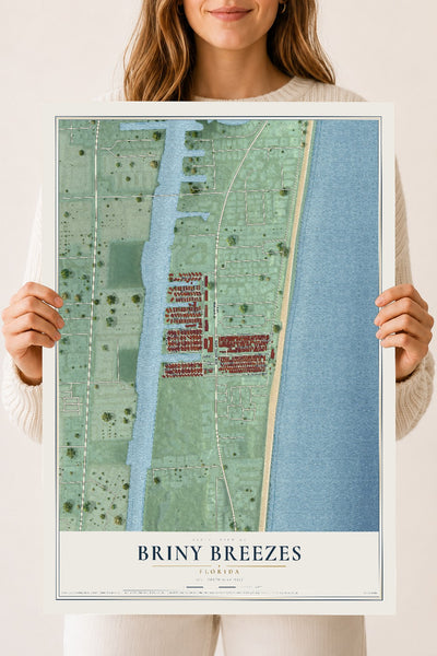 Briny Breezes, Florida map print, 18" x 24" Archival Matte Print mockup