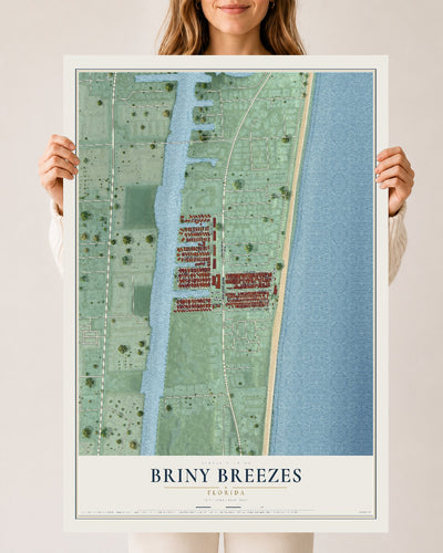 Briny Breezes, Florida map print, 24" x 36" Archival Matte Print mockup