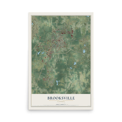 Brooksville, Florida map print, 12" x 18" Archival Matte Print mockup