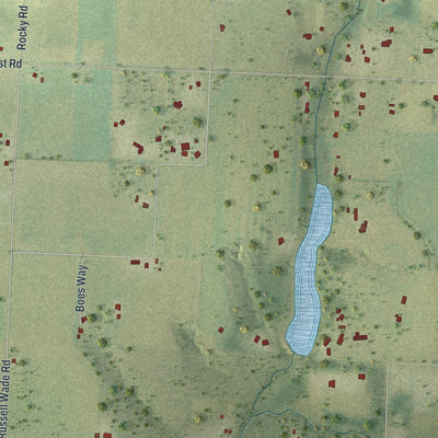 Close-up of the map of Brownsdale, Florida print showing street and building detail