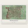Brownsville, Florida map print, the full design