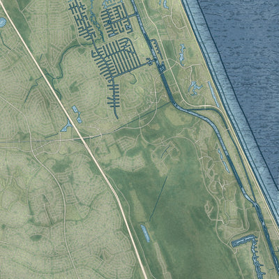Close-up 1 of the Bunnell, Florida map artwork