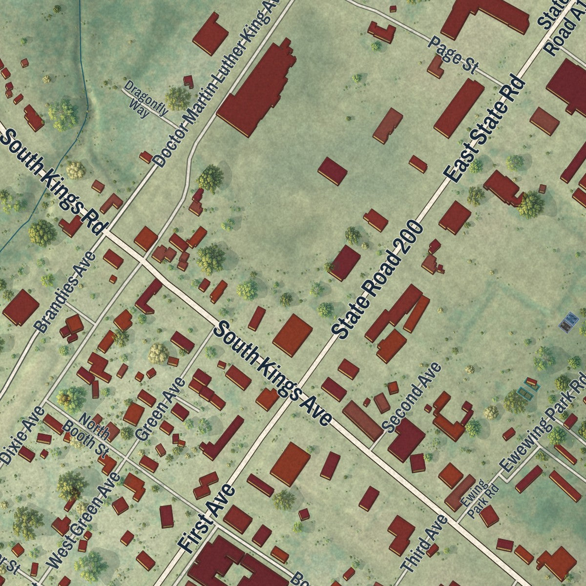 Close-up 1 of the Callahan, Florida map artwork
