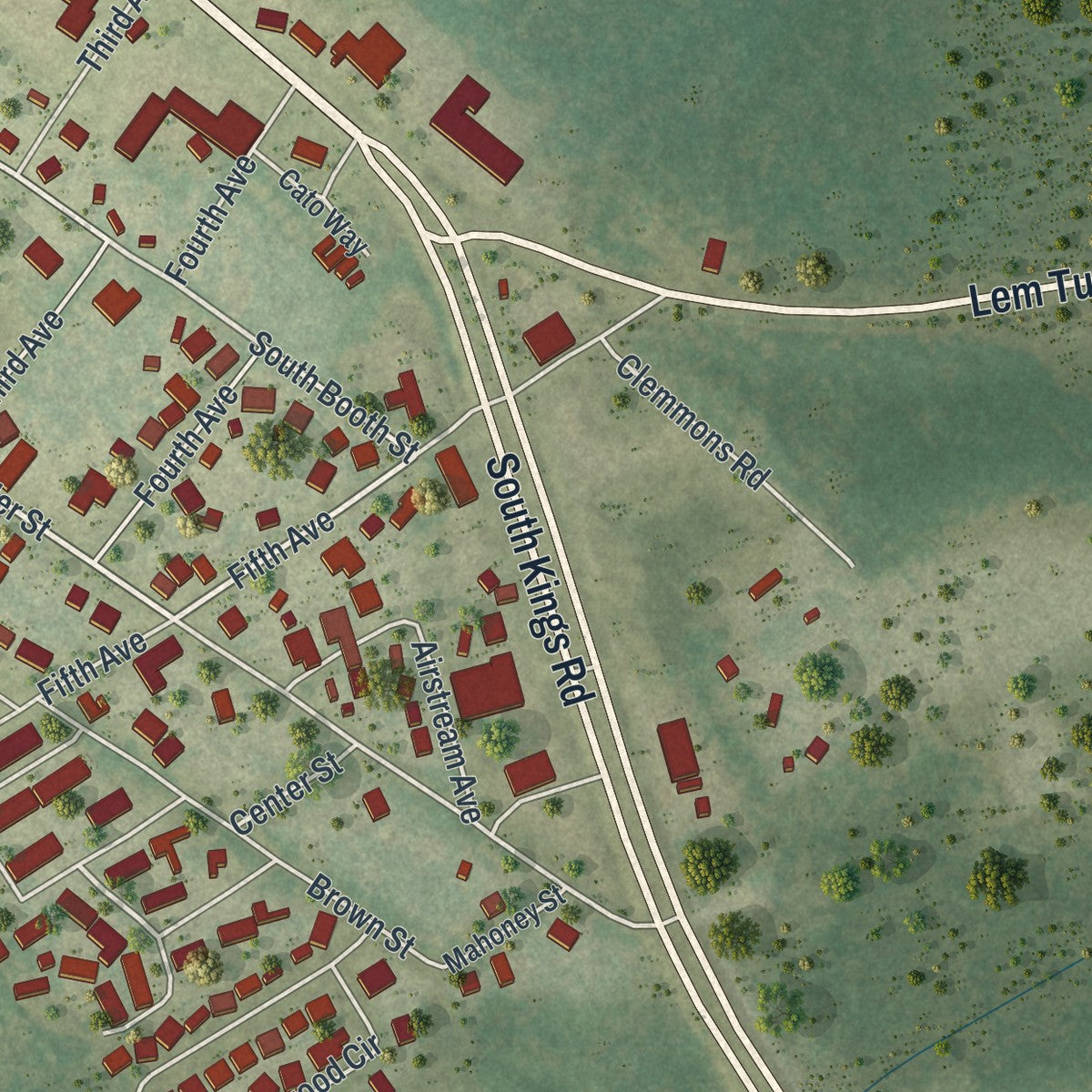 Close-up 2 of the Callahan, Florida map artwork