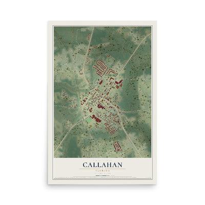 Callahan, Florida map print, 12" x 18" Archival Matte Print mockup
