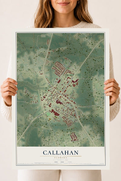 Callahan, Florida map print, 18" x 24" Archival Matte Print mockup