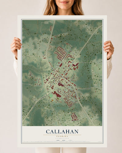 Callahan, Florida map print, 24" x 36" Archival Matte Print mockup