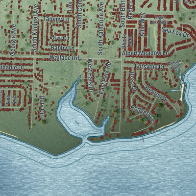 Close-up 2 of the Callaway, Florida map artwork