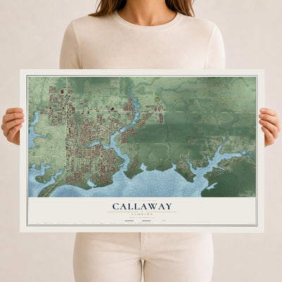Callaway, Florida map print, 12" x 18" Archival Matte Print mockup