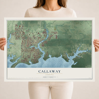 Callaway, Florida map print, 18" x 24" Archival Matte Print mockup