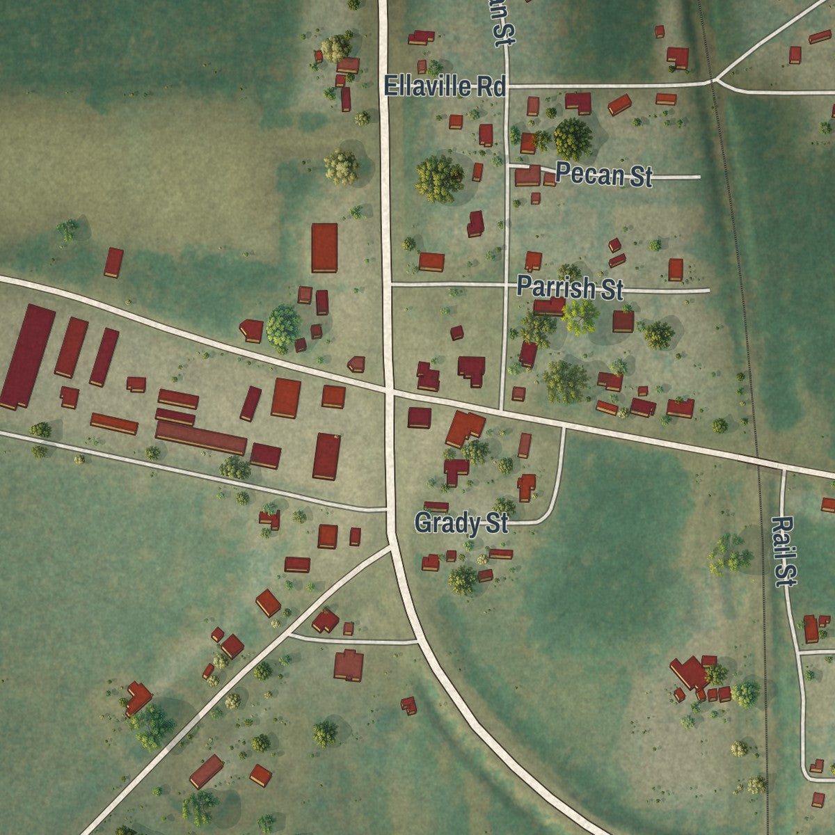 Close-up 1 of the Campbellton, Florida map artwork
