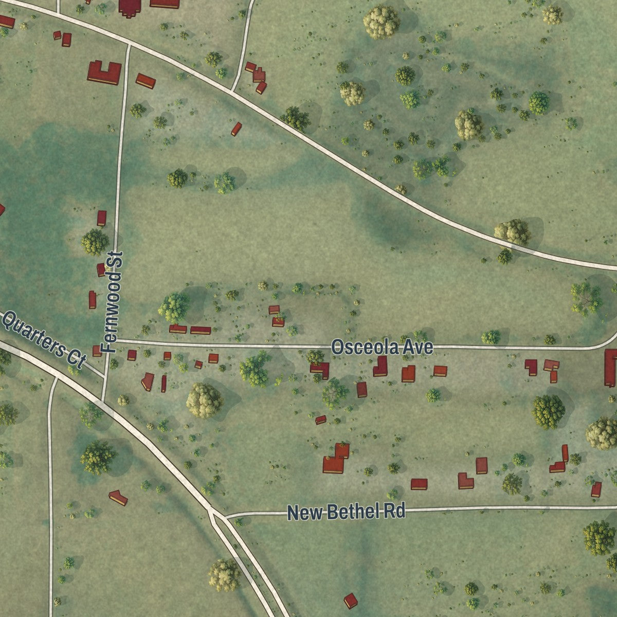 Close-up 2 of the Campbellton, Florida map artwork