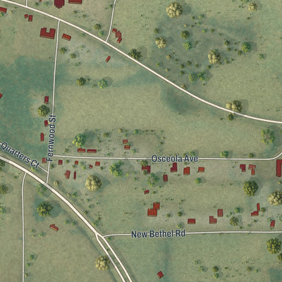 Close-up 2 of the Campbellton, Florida map artwork