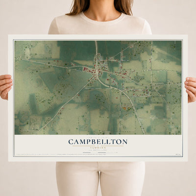 Campbellton, Florida map print, 18" x 24" Archival Matte Print mockup