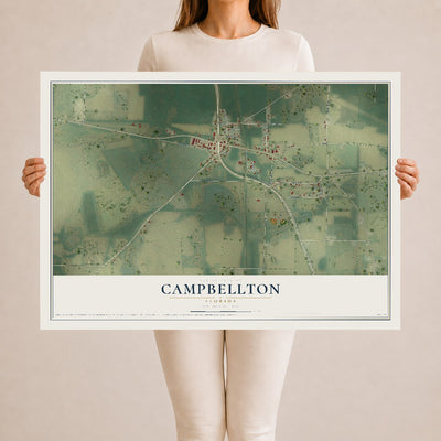 Campbellton, Florida map print, 24" x 36" Archival Matte Print mockup