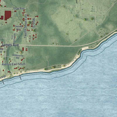 Close-up 2 of the Carrabelle, Florida map artwork