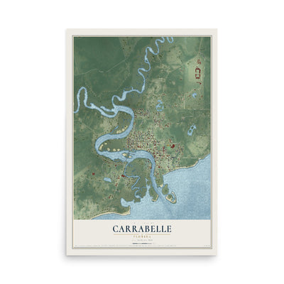 Carrabelle, Florida map print, 12" x 18" Archival Matte Print mockup