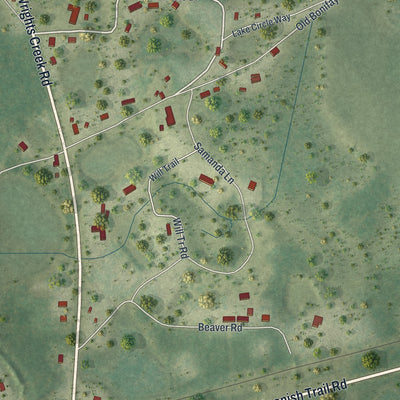 Close-up 1 of the Caryville, Florida map artwork
