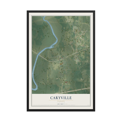 Caryville, Florida map print, 12" x 18" W/ Black Ayous Wood Frame mockup
