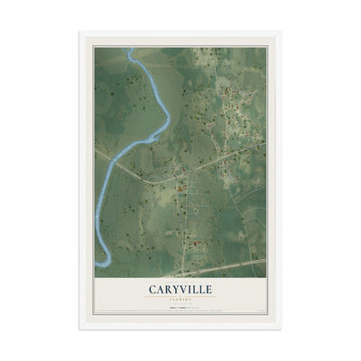 Caryville, Florida map print, 12" x 18" W/ White Ayous Wood Frame mockup