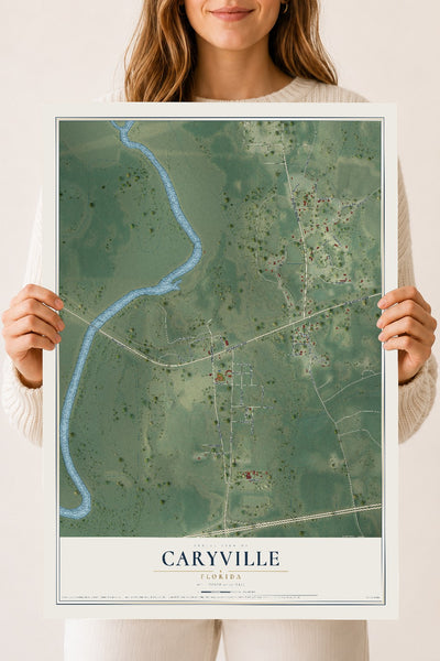 Caryville, Florida map print, 18" x 24" Archival Matte Print mockup