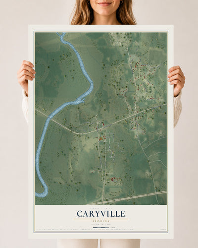 Caryville, Florida map print, 24" x 36" Archival Matte Print mockup